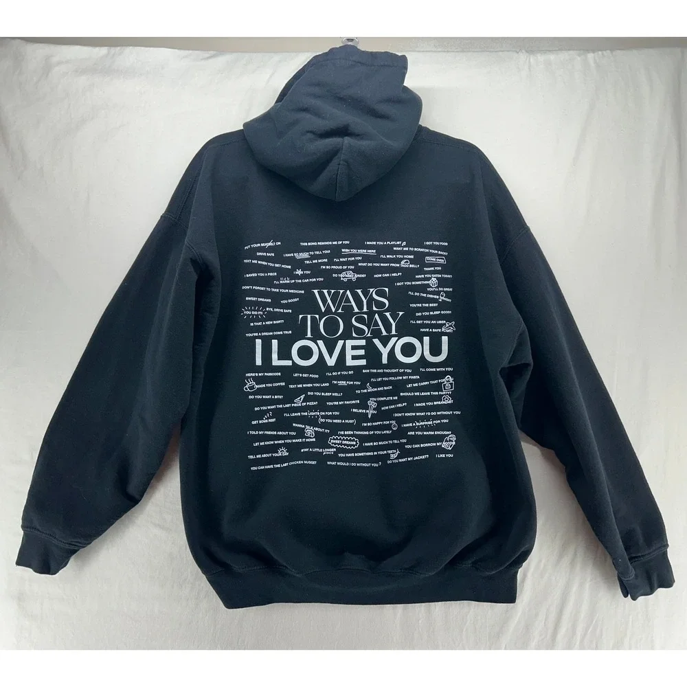 Lonely Ghost Ways To Say I Love You Hoodie Black Mens XL I'll Go If You Go - Picture 3 of 10